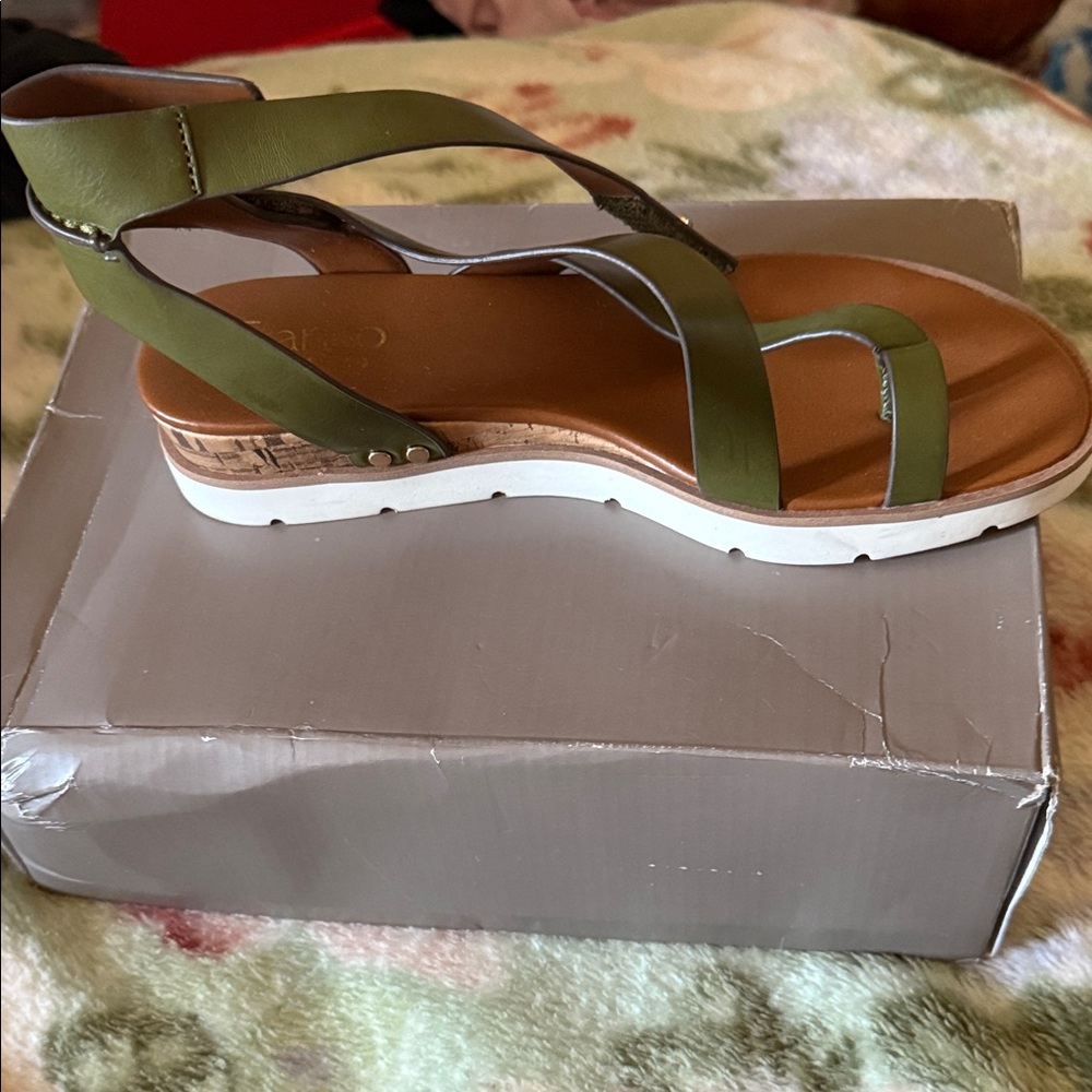 Franco Sarto Olive Green Strappy Sandals